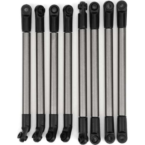 8Pcs Metal Link Rod Set Plastic Rod End Upgrade Replacement Spare Partfor 1/10 275mm Wheelbase Remote Control Crawler Car