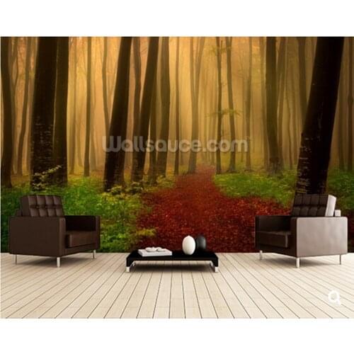Custom natural landscape Textile Wallcoverings.Foggy forest fairytale,3d murals for living room bedroom kitchen wall wallpaper