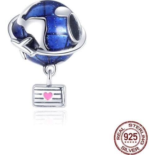 Hot New Products 2021Arrival 100% Real 925 Sterling Silver Earth Suitcase Beads Fit Original 3mm Bracelet DIY Jewelry