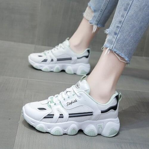 New fashion mesh outdoor leisure sports fitness womens shoes thick-soled non-slip all-match womens shoes casual running shoes