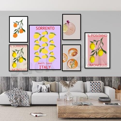 Sorrento Print | Italy Wall Art | Amalfi Coast Poster | Italian Lemons Wall Decor | Amalfi Lemon Wall Print | Limoncello Poster