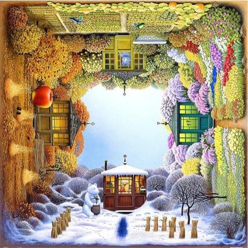 Full Square/Round 5D DIY Diamond Embroidery "Four Seasons" Diamond Painting Cross Stitch Rhinestone 5D Decor