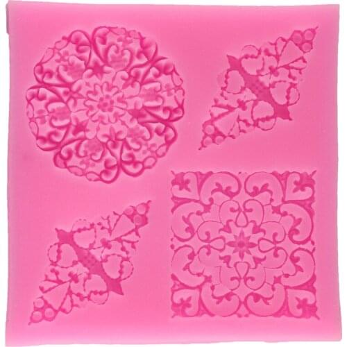 Hollow Lace Shaped Silicone Mold Sugar Paste 3D Flowers Fondant Cake Decoration tools Free Shipping F0665
