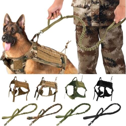 Quick Release Dog Elastic Leads Rope Handle Tactical Bungee Dog Leash Military Dog Training Leashes Pet Rope