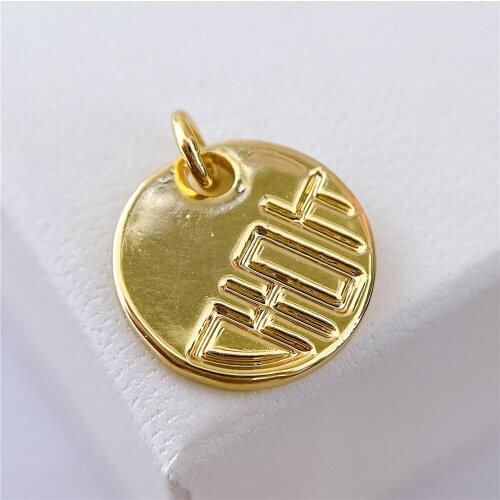 1PCS Real 18K Gold Plated Necklace Pendant Charms for Jewelry Findings Components Making Supplies DIY Cupron Accessories