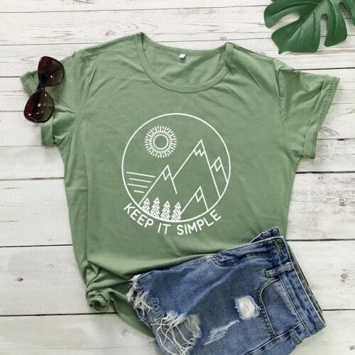 Keep It Simple T-shirt Aesthetic Women Nature Hiking Tshirt Funny Unisex Graphic Outdoorsy Adventure Summer Tee Shirt Top