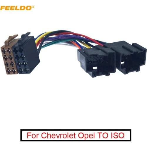 FEELDO 10Pcs Car CD Radio Conversion Plug Wire Adapter For Chevrolet Opel ISO Stereo Wiring Harness Original Head Units Cable