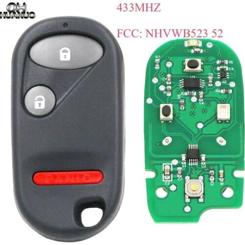 2+1/3 Buttons Remote Control Fob Key 3 Buttons for Honda 433MHZ FCC: NHVWB523 52