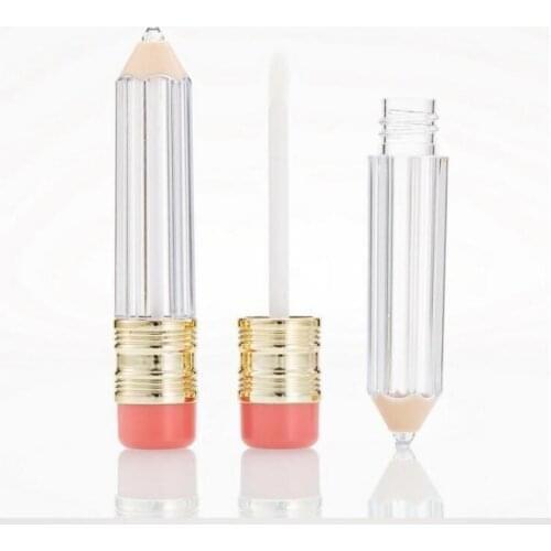 New 500 pc Empty Lip Gloss Tube Container Clear Lip Balm Tubes Pencil Shape Lipstick Refillable Bottles Lipgloss Packing Bottles