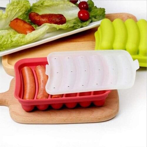 Silicone Hot Dog Sausage Mold Ham Sausage Mold Making DIY Baby Food Supplement Egg Sausage Box Silicone Sausage Meat Making Mold