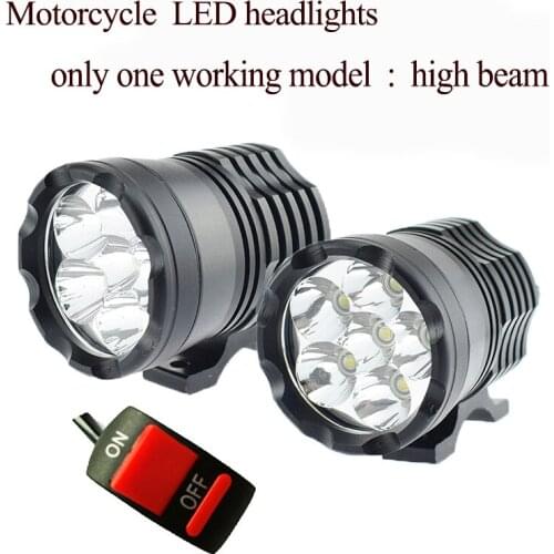 12V 60W Motorcycle LED Headlight Moto fog Lights only high beam 6000K Motorbike spotlight head lamp auxiliary Lamp Headlight DRL