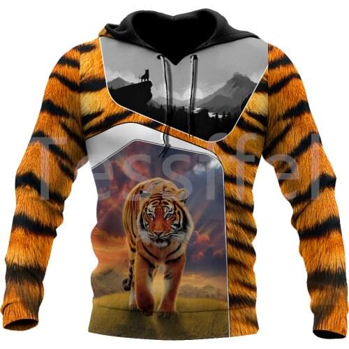 Tessffel Animal Tiger Hunting Tattoo Art Wild Beast NewFashion Tracksuit 3DPrint Men/Women Streetwear Casual Pullover Hoodies 11