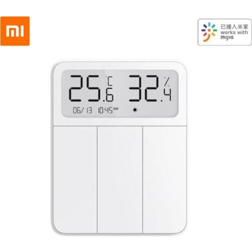 Xiaomi Mijia Smart Wall Switch Light Remote Control Wireless 3 Key Switchs with temperature and humidity LCD digital screen
