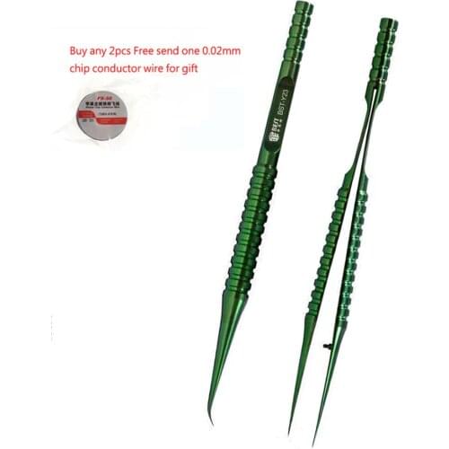 0.15 mm Green Titanium Alloy Ultra-Precision Fingerprint Tweezers For Mobile Phone Repair BGA Motherboard Chip IC Flying Lead