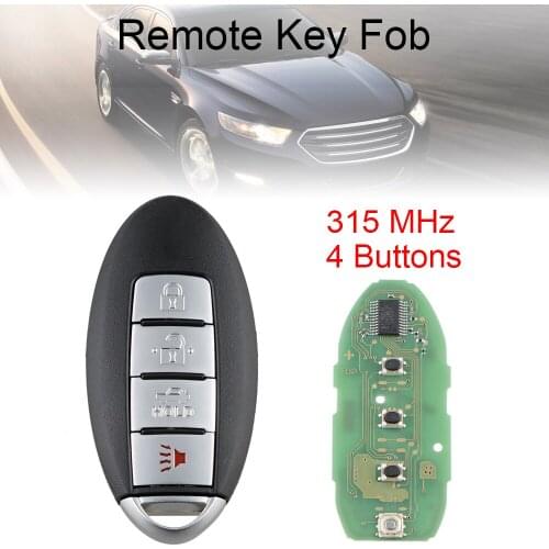 1 pcs 315 MHz 4 Buttons Keyless Entry Remote Key Replacement With Uncut Blade KR55WK48903 Fit for Murano/Versa/Nissan Altima