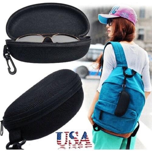 Unisex 1Pcs Black Zipper Box Hard Eyewear Accessories Protable Sunglasses Protector Travel Pack Pouch Glasses Case