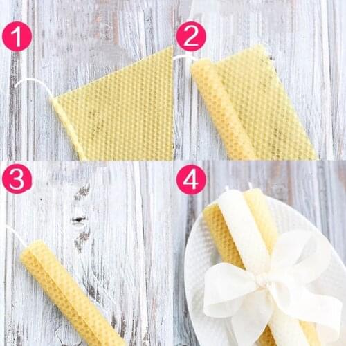 10Pcs Beeswax Sheets for Rolling Candle Making, Honeycomb Foundation Sheets