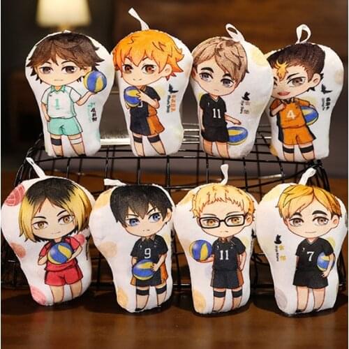 10cm Haikyuu Pendant Hinata Shoyo Tobio Oikawa Tooru Plush Anime Haikyuu!! Figure Doll Keychain Keyring Cosplay Soft Stuffed Toy