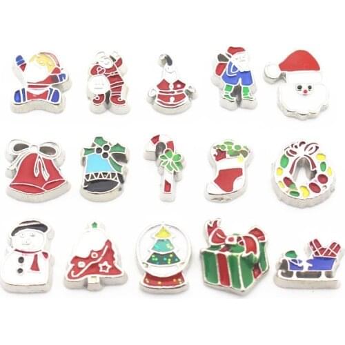 20Pcs/Lot Christmas Series Floating Charms Hand-made DIY for Glass Lockets