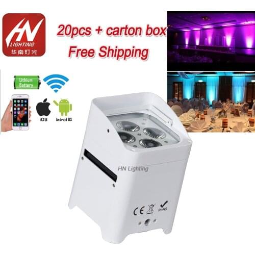 20pcs Wedding 4*18w battery Wifi Remote mini par light wireless uplights for sale
