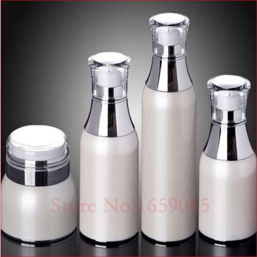 30/50ML press pump plastic empty skin care Jar pear white make-up water toner bottle cosmetic packaging Refillable Bottles