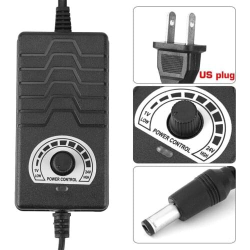 48W 2A 1-24V Adjustable Power Adapter Motor Speed Control Parts US Plug Multifunction AC/DC Adapter for Electric Equipment