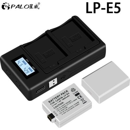 PALO 7.4V 1800mAh LP-E5 LPE5 LP E5 Camera battery pack for Canon EOS Rebel XS rebel T1i rebel XSi 1000D 500D 450D L10