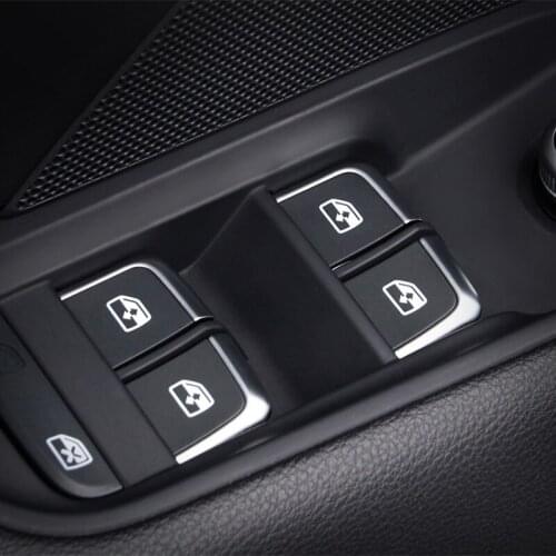 Aluminum Car Window Switch Decorative Sequins Lifter Dedicated Sticker For Audi Q5 A6L A3 A4L Q3 Car Accessories