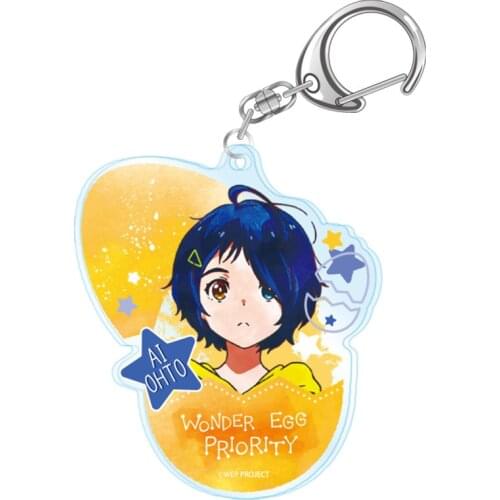 Anime WONDER EGG PRIORITY Cosplay Key Chains Two-sided Keychain Cosplay Acrylic Pendant Prop Accessories