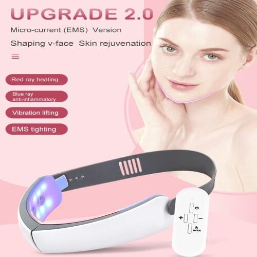 Chin V-Line Up Lift Belt Machine LED Photon Therapy Facial Lifting Device Face Slimming Vibration Massager V Care
