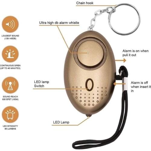 Safe Sound Personal Security Alarm Key Chain PU Circle Tassel Pompom Wristlet R7RF