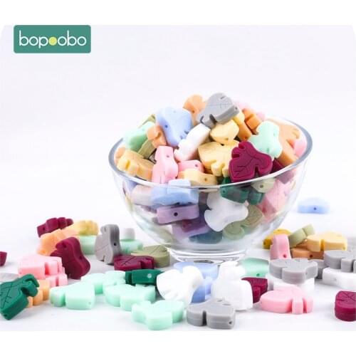 Bopoobo Silicone Teether Bead 10pcs BPA Free Silicone Turtle Leaf Beads Silicone Beads Baby Teething Beads Baby Gifts Teether