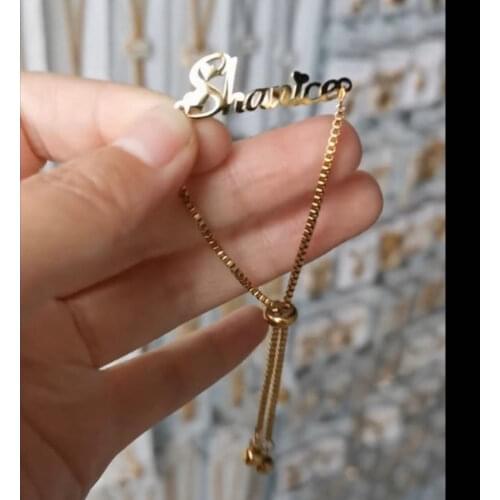 DOREMI Custom Name Bracelets For Women Girls Customized Adjustable Personalized Stainless Steel Custom Jewelry Christmas Gifts