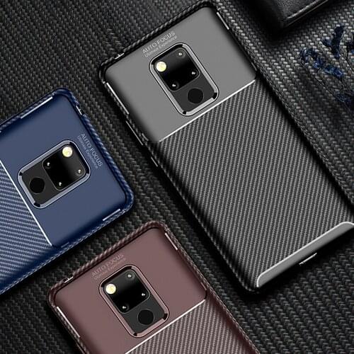 Carbon Fiber Cover For Huawei Mate 20 X Case Luxury Soft TPU Slim Silicone Case for Mate 20 X Back cover For Mate 20X Phone Case