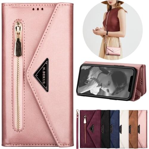 Leather SE 2020 Wallet Case For iPhone 11 Pro Max 12 Pro XS Max XR X 8 7 6 6S Plus 5 5S Luxury Phone Case Ladies Shoulder Bag