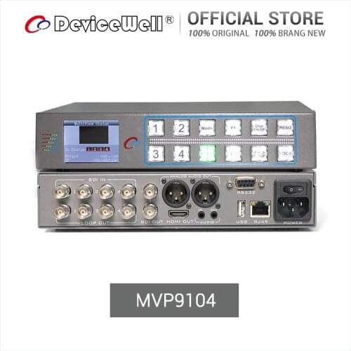 DeviceWell MVP9104 4-CH Quad Screen SDI 4K Monitor Multiview