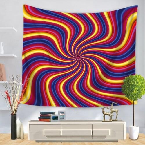 Purple and Gold Psychedelic Circle Tapestry for Livingroom Photography Wall Decor