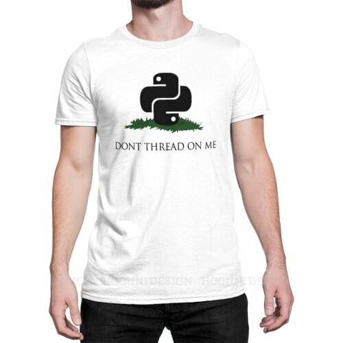 Python Snek Print Cotton T-Shirt Camiseta Hombre Don't Tread On Me USA Men Fashion Graphic T Shirts Streetwear Adult Shirt