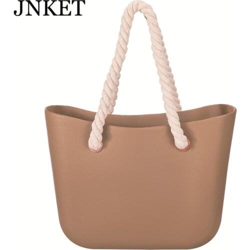 JNKET New Candy Color Beach Bag Ladies Fashion Handbag Hemp Rope Large Capacity Shoulder Bag