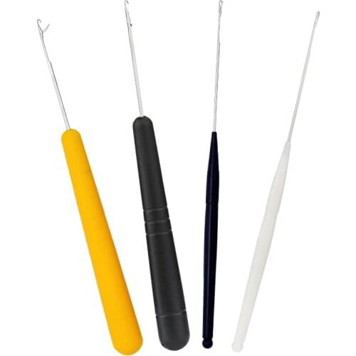 Nonvor 4Pcs Crochet Hook Needle Hair Weaving Needle Braiding Latch Crochet Hook for Braid Craft Hand Sewing Needles