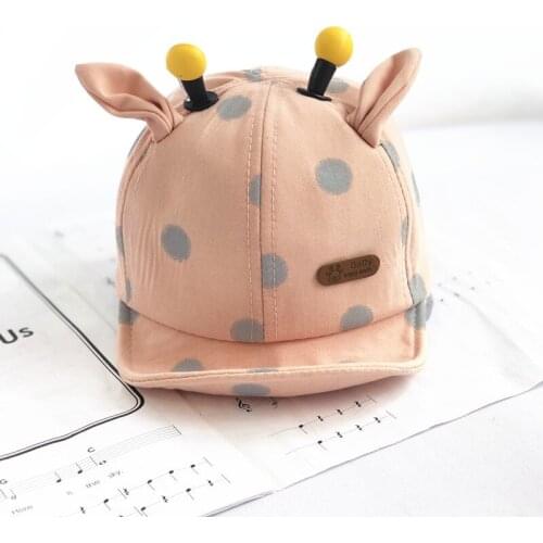 Lovely Baby Boy Girl Hat with Ears Cartoon Dot Toddler Baby Cap Summer Spring Cotton Infant Baseball Cap Sun Visor Hat Casquette