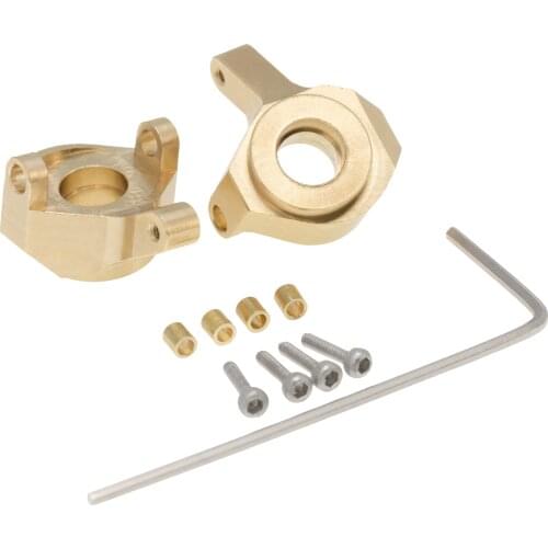 2PCS Brass Steering Knuckle Set for Axial SCX24 90081 RC Car Crawler Upgrade Parts Accs