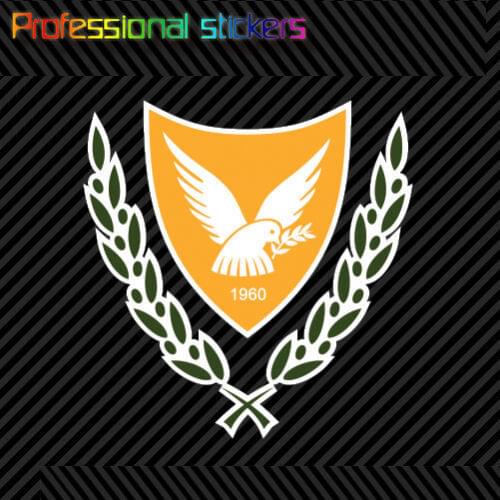 Cypriot Coat of Arms Sticker Decal Self Adhesive Vinyl Cyprus Flag CYP CY Stickers for Cars, Bicycles, Laptops, Motos