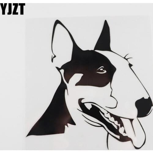 YJZT 14.7CMX15.2CM Animal Decal Pet Bull Terrier Dog Vinyl Car Sticker Black/Silver 8A-0006