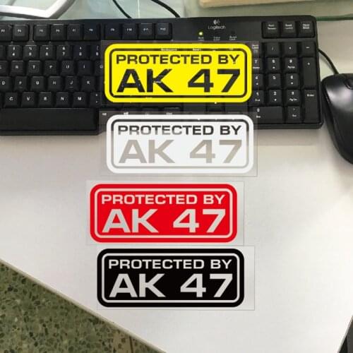 16cmx6.3cm Car Side Window Stickers Reflective Decals Decorate Accessories Warning protected By AK-47