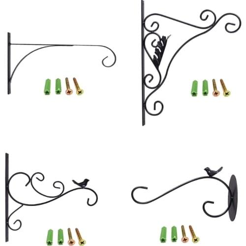 Nordic Style Wall Mounted Hanging Flower Pot Support Plant Bracket Hook Hanger M68E