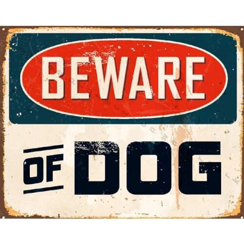 BEWARE OF DOG METAL TIN SIGN POSTER WALL PLAQUE