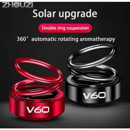 Car Air Freshener Car Aromatherapy Solar Auto Rotation Double Ring Scent Decor Decoration For Volvo V60 Auto Accessories