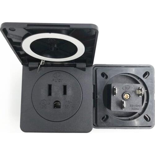NEMA 5-15R American 15A 125V Blue IP44 Generator Control Panel industry waterproof concealed socket US wire connector plug