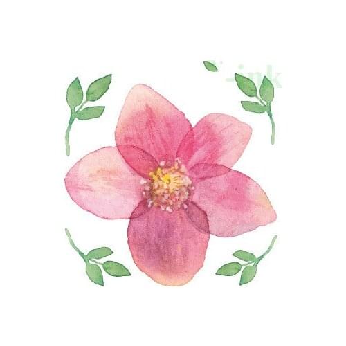 CC 16 6X6cm Little color Peach blossom Leavesr Flower tatoo Temporary Tattoos Sticker Water Transfer Fake waterproof Tattoo